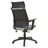 Wallstreet High-back Office Chair by 67, a Durable Office Furniture Piece, Featuring a Black Frame, Grey Seat and Backrest, and Adjustable Ergonomic Design, Showcasing Its High-back and Armrests on a Five-Star Base with Wheels.