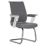 Grey Wallstreet Office Chair with Padded Arms and Chrome Frame, Featuring a Sleek and Modern Design, Made by 67, Showcasing a Sturdy Base and Comfortable Seating for Visitors in a Stylish and Ergonomic Office Chair.