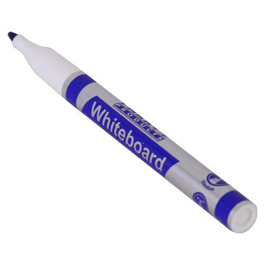 Whiteboard Markers, 10 Slimline Tip Markers in Blue Colour with Product Code PW2001D for Writing on Whiteboards.