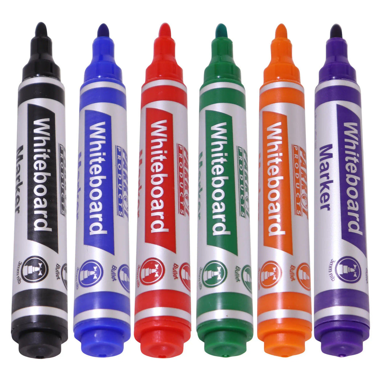 Whiteboard Markers (6 Markers - Bullet Tip - Pouch)