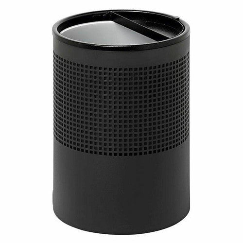 Wide Litter Bin Round Punch Steel Half Moon Lid