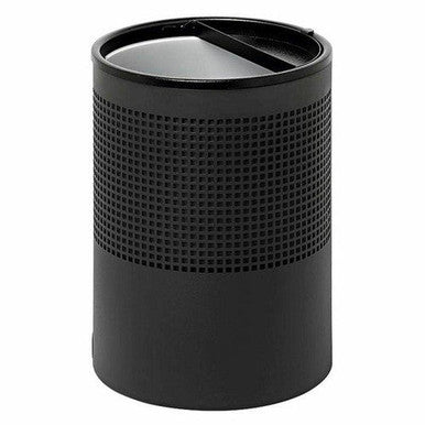 Wide Litter Bin Round Punch Steel Half Moon Lid - Additional View 3