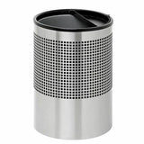 Wide Litter Bin Round Puch Steel Half Moon Lid