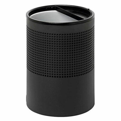 Wide Litter Bin Round Punch Steel Half Moon Lid