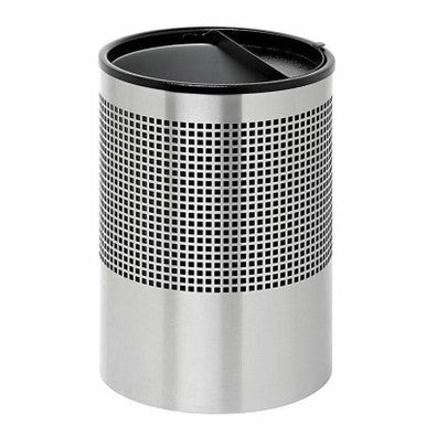 Wide Litter Bin Round Punch Steel Half Moon Lid