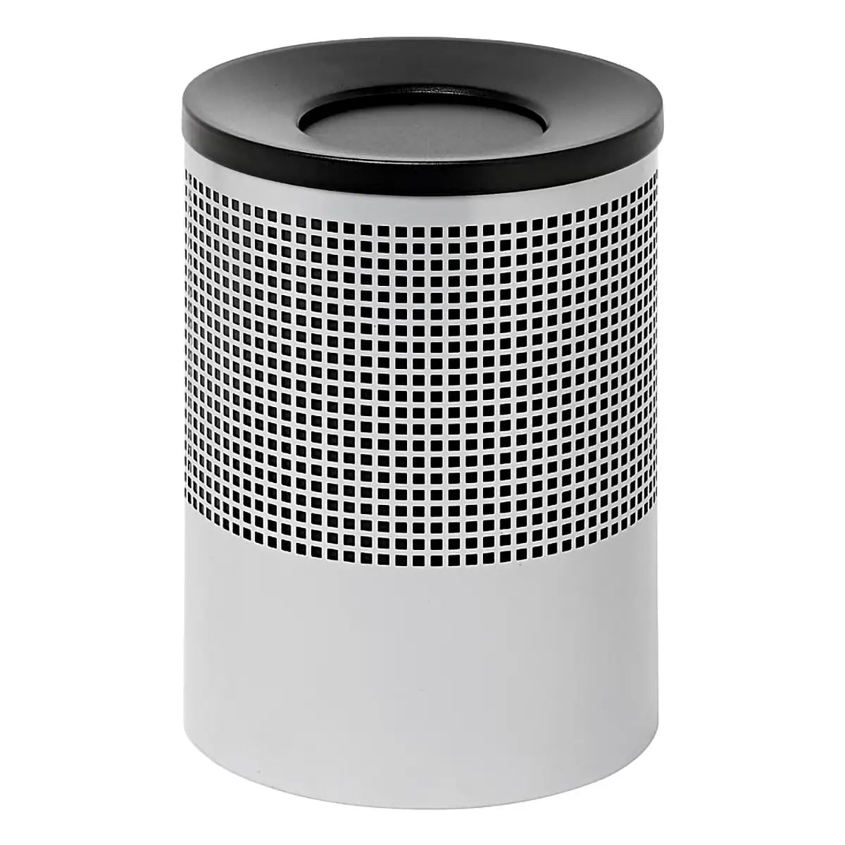 Wide Litter Bin with Black Funnel Top Square Punch – STAINLESS STEEL