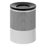 Wide Litter Bin with Black Funnel Top Square Punch – STAINLESS STEEL