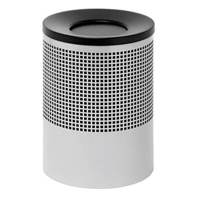 Wide Litter Bin with Black Funnel Top Square Punch
