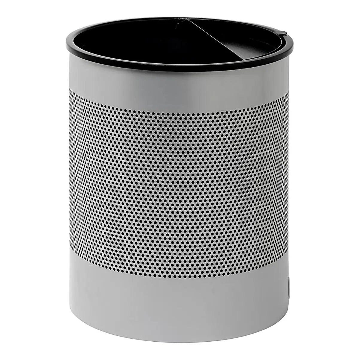 Wide Perforated Litter Bin with Single Ashtray Flip Top – STAINLESS STEEL