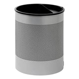 Wide Perforated Litter Bin with Single Ashtray Flip Top – STAINLESS STEEL