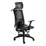 Winston Mesh High-back Ergonomic Office Chair by 67, Featuring a Black Mesh Back, Adjustable Headrest, and Armrests, on a Five-Star Base with Wheels, Showcasing Its Ergonomic Design and Comfort Features.