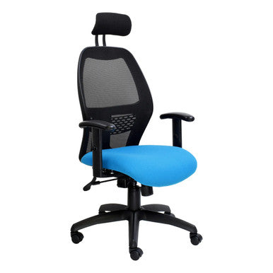Xenon Mesh High-back Office Chair with Y400 Adjustable Arm Front Side View | Office Chairs | Office Stock