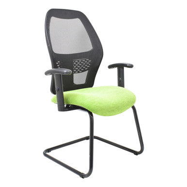 Xenon Mesh Visitor Office Chair with Y400 Adjustable Arm Front Side View | Office Chairs | Office Stock
