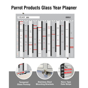 Year Planner Glass Non-Magnetic 1200 × 900mm