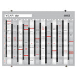 Year Planner Glass Non-Magnetic 1200 x 900 mm BD5140G, a Transparent Glass Year Planner with Calendar Dates, Holidays, and Events for 2021.