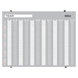 Year Planner Glass Non-Magnetic 1200 x 900 mm, a Glass Wall-Mounted Calendar with a Yearly Overview for Scheduling and Organisation.