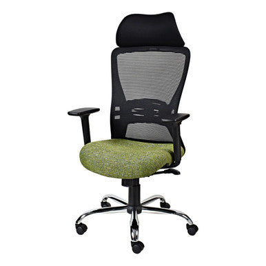Zhavia Mesh High-back Office Chair with Y800 Adjustable Three Positional Arm Front Side View | Office Chairs | Office Stock