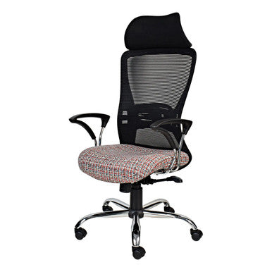 Zhavia Mesh High-back Office Chair with Y600 Chromed Arm Front Side View | Office Chairs | Office Stock
