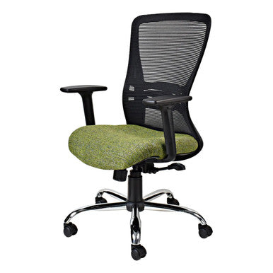 Zhavia Mesh Medium-back Office Chair with Y800 Adjustable Three Positional Arm Front Side View | Office Chairs | Office Stock